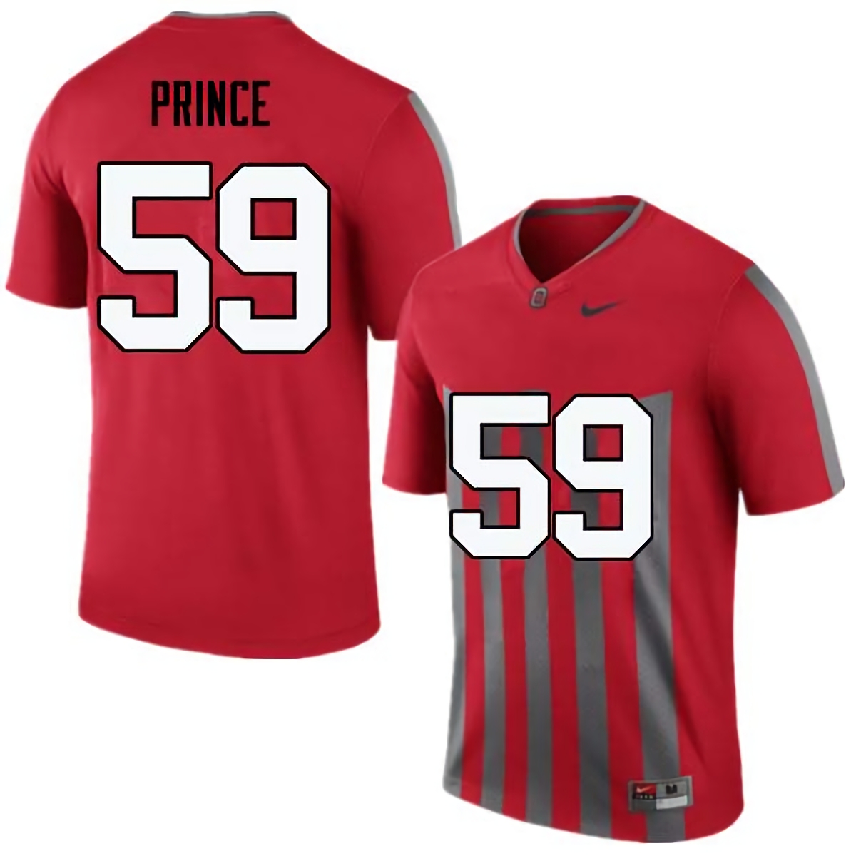 Isaiah Prince Ohio State Buckeyes Men's NCAA #59 Nike Throwback Red College Stitched Football Jersey TAE3856CQ